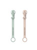 Matchstick Monkey Double Soother Clip - Mint Green and Dusty Pink image number 1